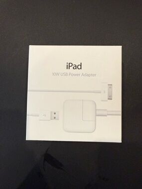 New! Apple 10W USB Power Adapter and USB Cable - White
